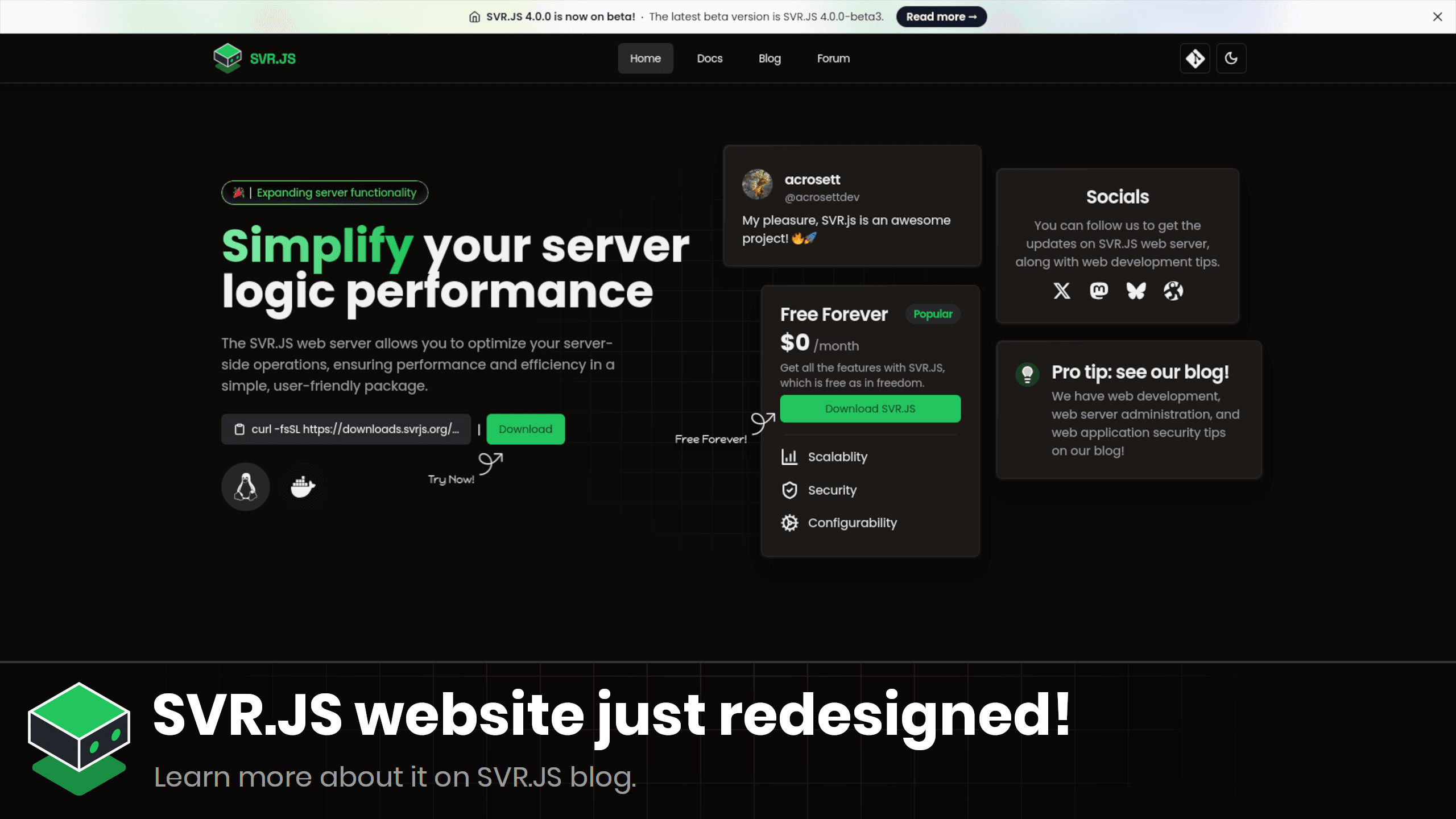 SVR.JS website just redesigned!